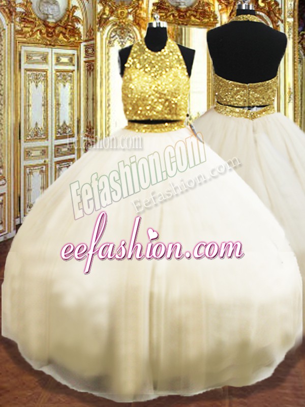 Designer Floor Length Ball Gowns Sleeveless Champagne Sweet 16 Quinceanera Dress Zipper