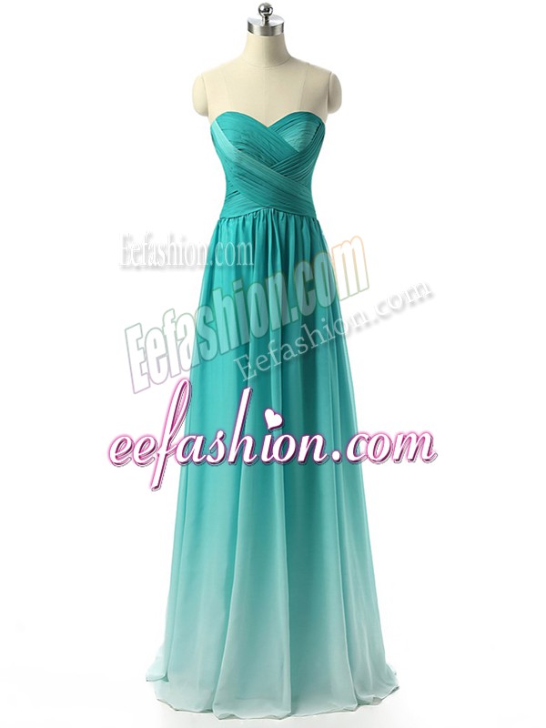  Floor Length Multi-color Dama Dress Sweetheart Sleeveless Zipper
