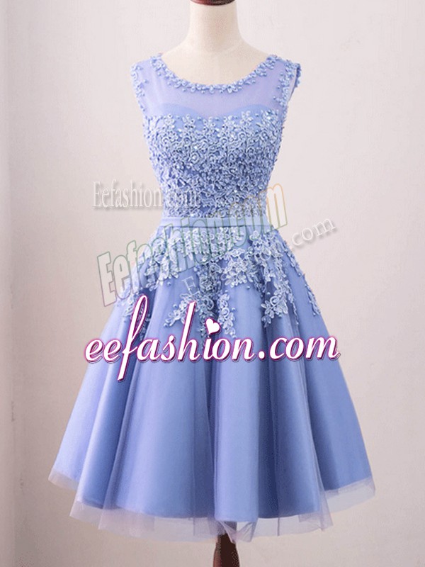 Popular Lavender Scoop Lace Up Lace Court Dresses for Sweet 16 Sleeveless
