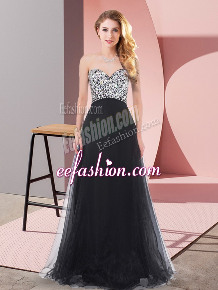 Clearance Organza and Chiffon and Tulle Sleeveless Floor Length Evening Dress and Beading