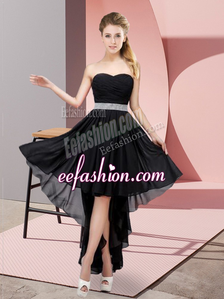 Attractive Black Sweetheart Lace Up Beading Court Dresses for Sweet 16 Sleeveless