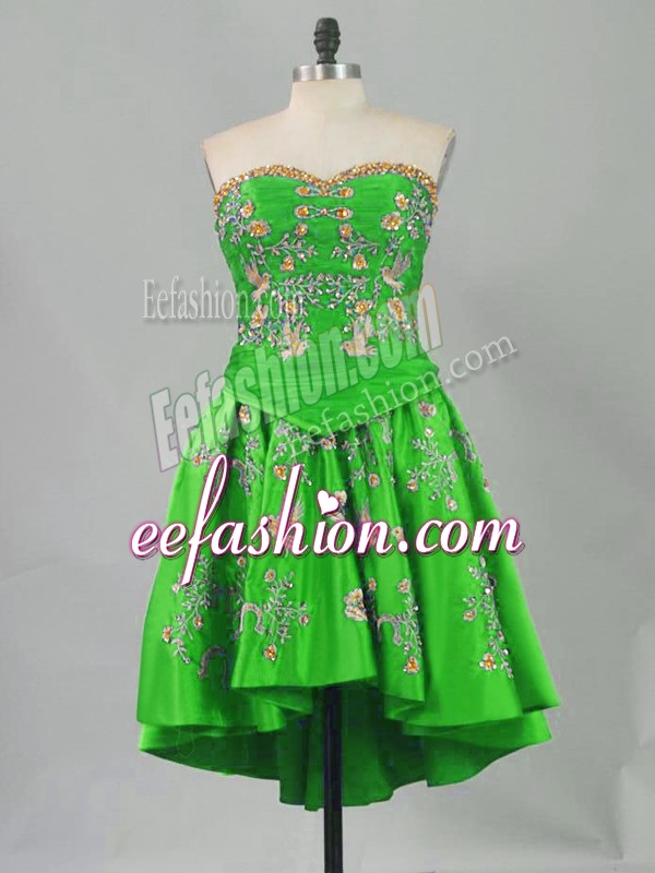 New Arrival Sweetheart Lace Up Embroidery Prom Dresses Sleeveless