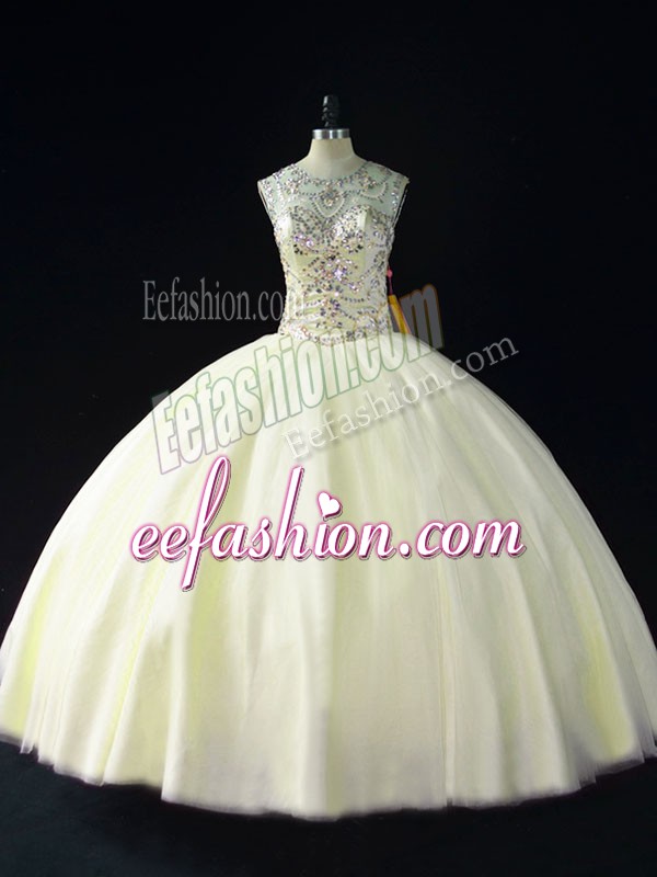 Enchanting Sleeveless Beading Lace Up Quinceanera Gown