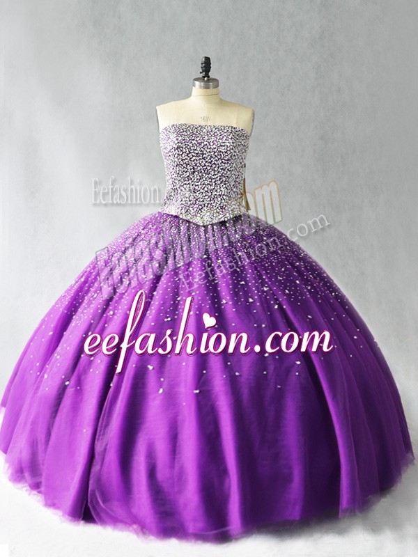  Sleeveless Lace Up Floor Length Beading 15 Quinceanera Dress