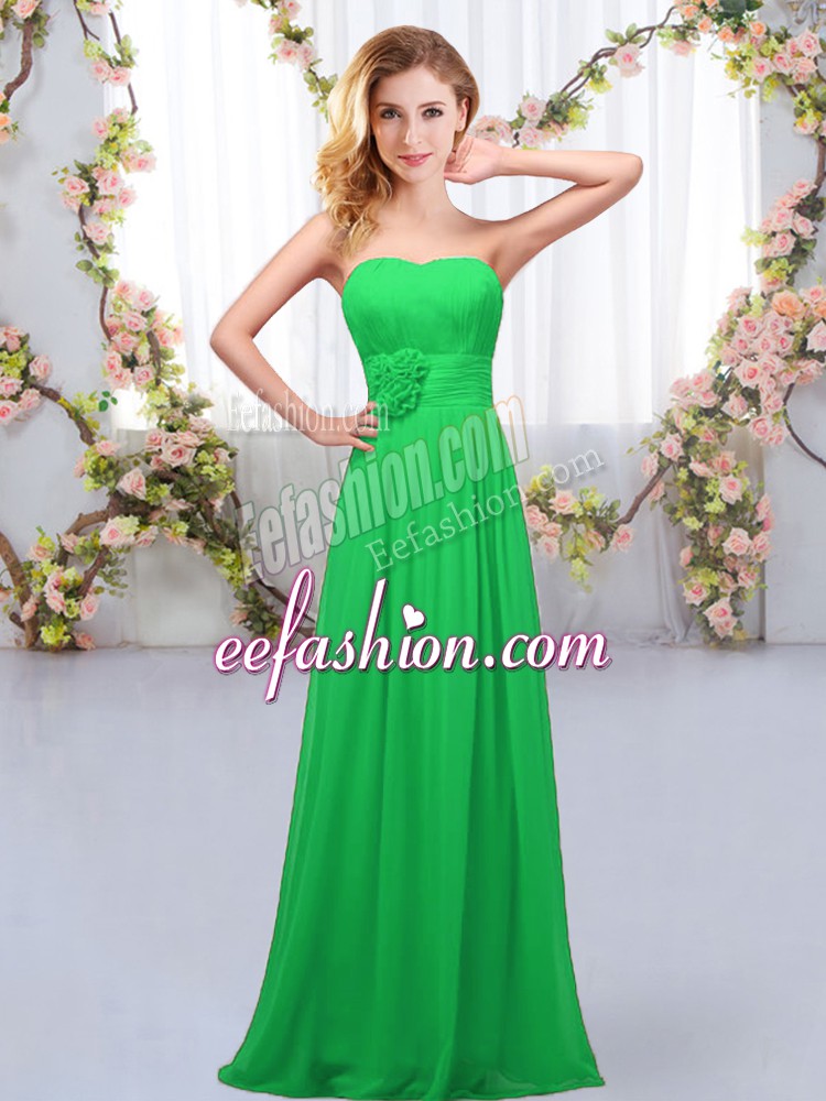 Gorgeous Green Sweetheart Lace Up Hand Made Flower Bridesmaids Dress Sleeveless