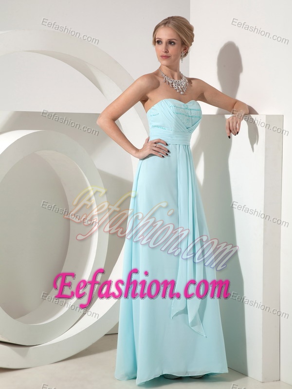 Custom Made Sweetheart Chiffon Evening Dresses in Baby Blue