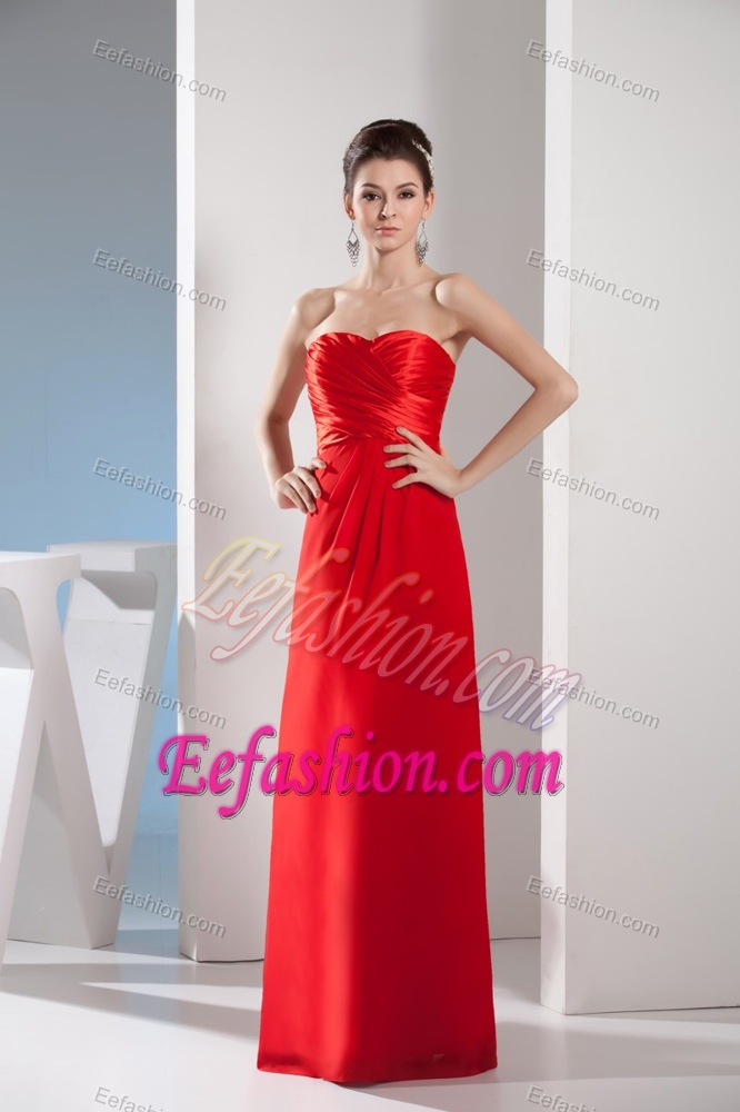 Sweetheart Cute and Chiffon Evening Gown Dress in Red