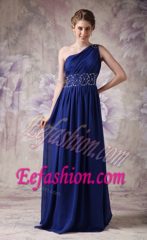 Navy Blue Ruched and Beaded Classical Prom Dresses for Girls under 150