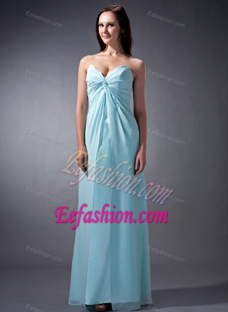 Custom Made Baby Blue Sweetheart Chiffon Bridemaid Dress