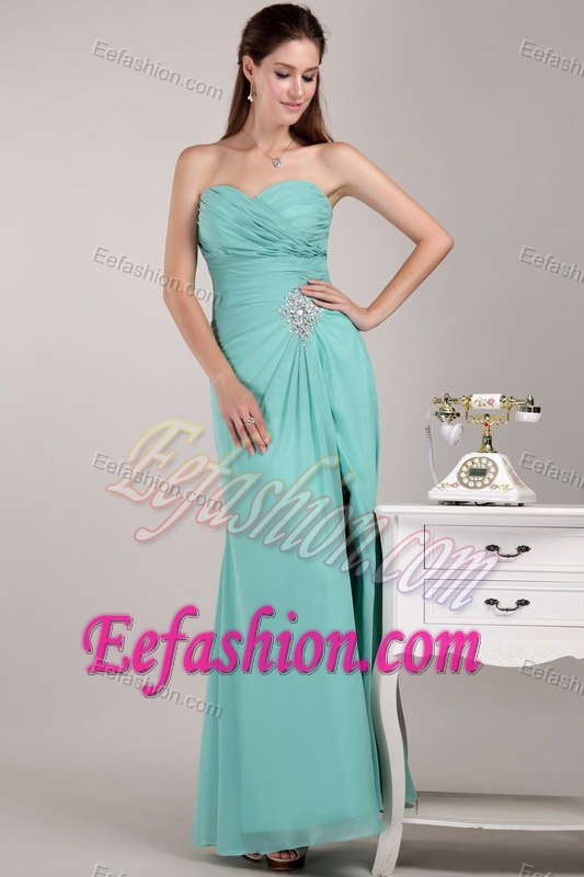 Light Blue Empire Sweetheart Chiffon Dresses for Prom Princess in Long