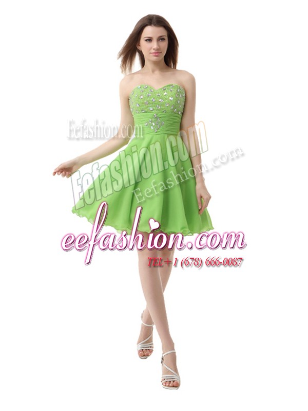 Comfortable Sleeveless Beading Zipper Dress for Prom