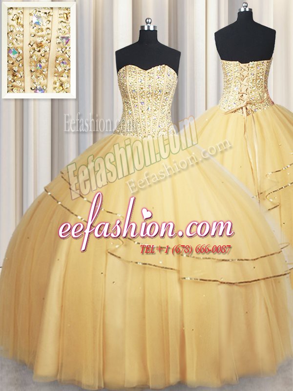 Exceptional Sleeveless Beading and Sequins Lace Up Quinceanera Dresses