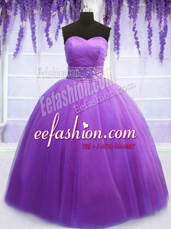 Vintage Tulle Sleeveless Floor Length Quinceanera Dress and Belt