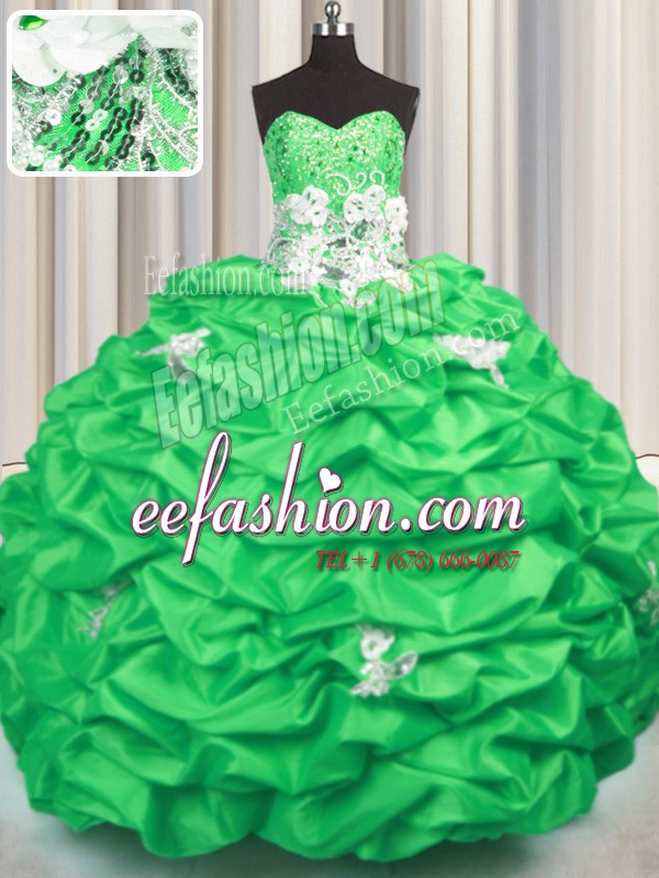  Sweetheart Lace Up Appliques and Sequins and Pick Ups 15 Quinceanera Dress Brush Train Sleeveless