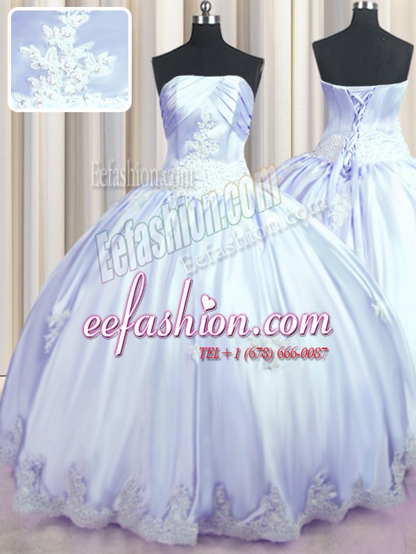 On Sale Appliques Sweet 16 Dresses Lavender Lace Up Sleeveless Floor Length