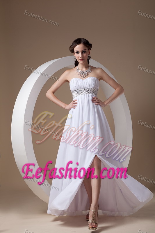 Fabulous Sweetheart Ruched and Beaded Betty Celebrities Dresses in White