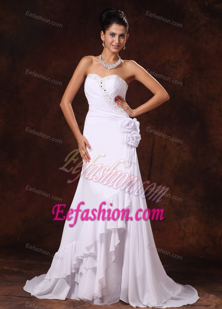 Stylish Chiffon Beading Dress for Wedding and Ruches