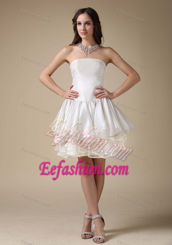 2013 A-line Mini-length Wedding Party Dress with Strapless in and Organza