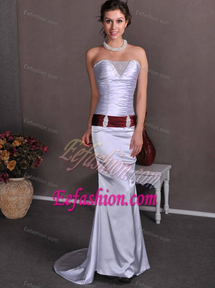 Special Beaded and Ruched 2014 Wedding Reception Dress on Wholesale Price