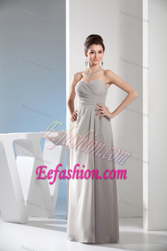 Low Price Gray Empire Chiffon Wedding Guest Outfits with Sweetheart