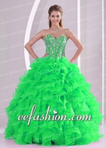 Puffy Sweetheart Ruffles and Beading Quinceanera Gowns