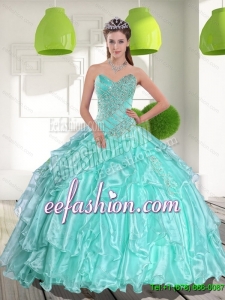 Custom Made Ball Gown Sweetheart Appliques and Beading Quinceanera Dresses