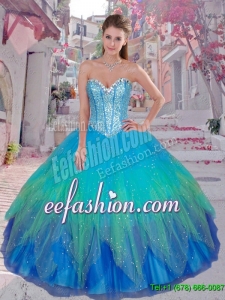 Pretty Sweetheart Sequined Quinceanera Gowns in Multi Color for 2016