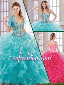 Hot Sale Beading and Ruffles 2016 Quinceanera Dresses with Sweetheart