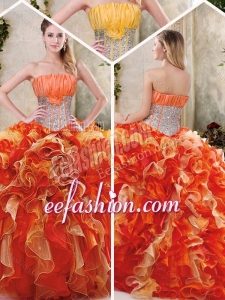 2016 Gorgeous Multi Color Quinceanera Gowns with Sequins and Ruffles