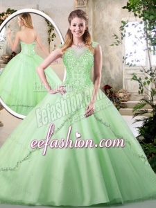 2016 New Style Sweetheart Quinceanera Dresses in Apple Green