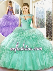 2016 Popular Turquoise Sweetheart Quinceanera Dresses with Beading