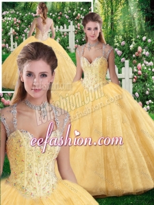 2016 Cheap Ball Gown Beading and Appliques Sweet 16 Dresses