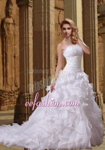 Fashionable Beading Princess Strapless Wedding Dresses For 2014