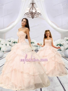Affordable Beading and Ruching Princesita Dress in Champagne