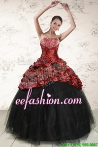2015 Amazing Ball Gown Leopard Quinceanera Dresses in Multi-color