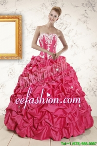 2015Discount Ball Gown Sweetheart Quinceanera Dresses with Appliques