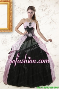 In Stock Strapless Quinceanera Dresses with Appliques and Ruffles