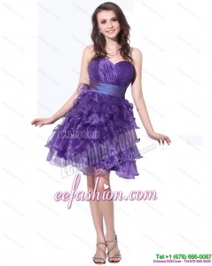 Fashionable Sweetheart Short Prom Dresses with Ruffled Layers