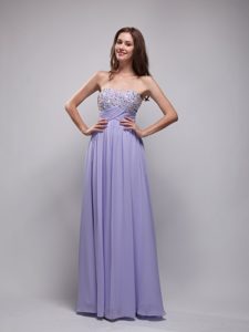 Lilac Empire Strapless Beaded Prom Dresses in Long on Promotion