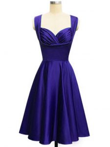 Taffeta Straps Sleeveless Lace Up Ruching Court Dresses for Sweet 16 in Purple