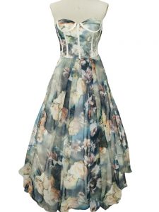 Multi-color Zipper Sweetheart Ruching Homecoming Dress Printed Sleeveless