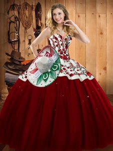 Trendy Sleeveless Embroidery Lace Up Quinceanera Dress