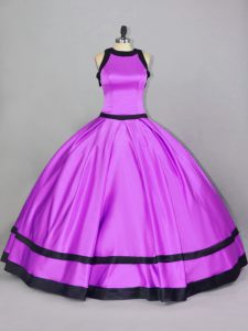 Shining Floor Length Ball Gowns Sleeveless Lilac Sweet 16 Dress Zipper