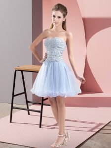 Sleeveless Zipper Mini Length Beading Homecoming Dress
