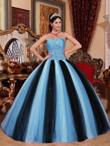 Multicolor Sweetheart Tulle Quinceanera Dress with Beading for Custom Made