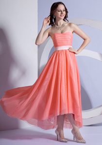 Chiffon High-low Prom Dress Sweetheart Neckline Prom Cocktail Dress for Cheap