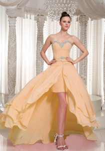Attractive High-low Chiffon Beaded Cocktail Reception Dress on Wholesale Price