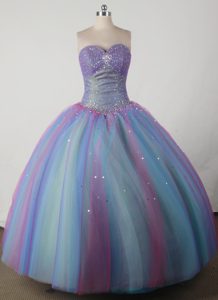 Beautiful Colorful Sweetheart Quincenera Dresses with Beading on Promotion