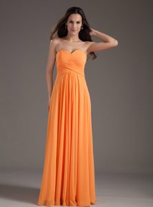 Beautiful Orange Sweetheart Ruched Empire Formal Evening Dresses for Cheap