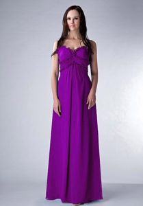 2013 Popular Purple Empire Straps Chiffon Prom Formal Dress on Wholesale Price